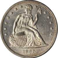 1860-O Liberty Seated Silver Dollar. AU-58 (PCGS). OGH.