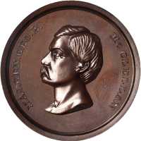 1864 George McClellan. DeWitt-GMcC 1864-2. Bronzed copper. 34 mm. MS-65 BN (NGC).