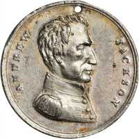1845 Andrew Jackson Death medal. DeWitt-Unlisted. White metal. 22.6 mm. About Uncirculated.