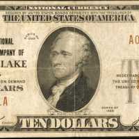 Saranac Lake, New York. $1 1929 Ty. 1. Fr. 1801-1. Adirondack NB & TC. Charter #5072.2. Choice Fine.