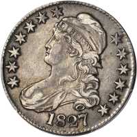 1827 Capped Bust Half Dollar. O-142. Rarity-3. Square Base 2. EF-40 (PCGS).