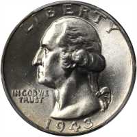 1943 Washington Quarter. MS-67 (PCGS).