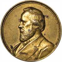 1876 Rutherford B. Hayes. DeWitt-RBH 1876-9. Brass. 25.7 mm. Mint State.