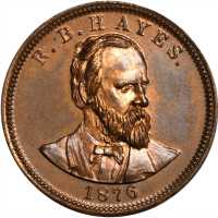 1876 Rutherford B. Hayes. DeWitt-RBH 1876-11. Copper. 25.3 mm. Mint State.