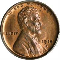 1914-D Lincoln Cent. MS-64 RB (PCGS).