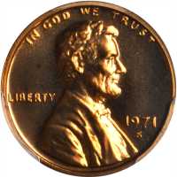 1971-S Lincoln Cent. FS-103. Doubled Die Obverse, Type III. Proof-68 RD (PCGS).