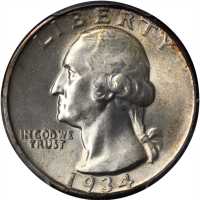 1934 Washington Quarter. FS-403. Heavy Motto. MS-66 (PCGS).
