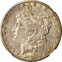 1889-CC Morgan Silver Dollar. AU-58 (NGC).