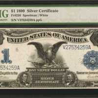 Fr. 236. 1899 $1 Silver Certificate. PMG Gem Uncirculated 65 EPQ.