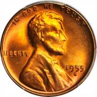 1955-S Lincoln Cent. MS-67 RD (PCGS). CAC. Secure Holder.