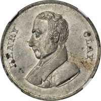 1832 Henry Clay. DeWitt-HC 1832-2. White metal. 39 mm. MS-62 (NGC).