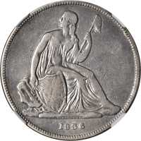 1836 Gobrecht Silver Dollar. Name on Base. Judd-60, Pollock-65. Rarity-1. Silver. Plain Edge. Die Al
