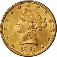 1901 Liberty Head Eagle. MS-64 (PCGS).