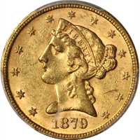 1879 Liberty Head Half Eagle. MS-62 (PCGS).