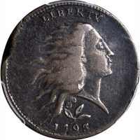 1793 Flowing Hair Cent. Wreath Reverse. S-6. Rarity-3. Vine and Bars. Fine Details--Rim Damage (PCGS