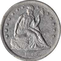 1843 Liberty Seated Silver Dollar. EF-45 (PCGS).