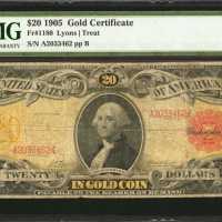 Fr. 1180. 1905 $20 Gold Certificate. PMG Choice Fine 15.