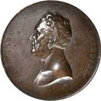 1849 American Art-Union John Trumbull Personal Medal. Bronzed Copper. 63.9 mm. By C.C. Wright and B.