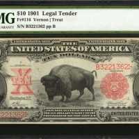 Fr. 116. 1901 $10 Legal Tender Note. PMG Extremely Fine 40.