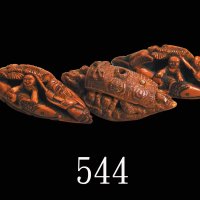 寿星公及多子榄雕三件Olive Carved 