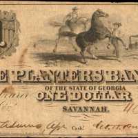 Savannah, Georgia. The Planters Bank. January 4, 1861. $1. Fine.