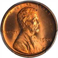 1909 Lincoln Cent. V.D.B. MS-66+ RD (PCGS). CAC.