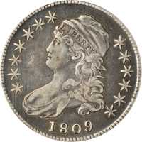 1809 Capped Bust Half Dollar. O-102a. Rarity-1. VF-30 (ANACS).