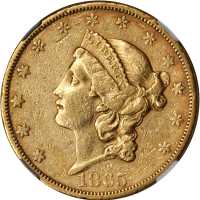 1865-S Liberty Head Double Eagle. AU-50 (NGC).