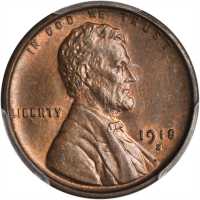 1918-S Lincoln Cent. MS-64 BN (PCGS).