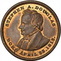 1860 Stephen Douglas. DeWitt-SD 1860-10. Copper. 27.2 mm. About Uncirculated.