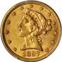 1897-S Liberty Head Half Eagle. AU-58 (PCGS).
