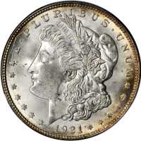 1921-D Morgan Silver Dollar. MS-65 (PCGS).