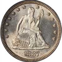 1887 Liberty Seated Quarter. Briggs 1-A. MS-65 (PCGS). CAC.