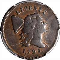 1795 Liberty Cap Half Cent. C-2a. Rarity-3. Lettered Edge, Punctuated Date. Fine-12 (PCGS).