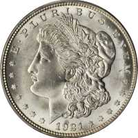 1921 Morgan Silver Dollar. MS-66+ (PCGS). CAC.