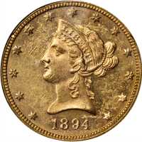 1894 Liberty Head Eagle. MS-62 PL (NGC).