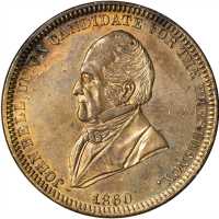 1860 John Bell. DeWitt-JBELL 1860-7. Brass. 28 mm. Mint State.