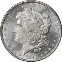 1878 Morgan Silver Dollar. 8 Tailfeathers. VAM-4. Denticle Chip. MS-63 (PCGS).