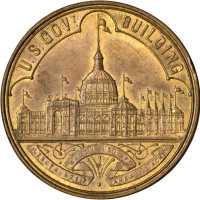 1893 Worlds Columbian Exposition. Official Medal. Type I, Large Letters Obverse. Brass. 37 mm. HK-15