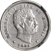 Four-Piece Set of 1883 Kingdom of Hawaii Silver Coinage. (NGC).
