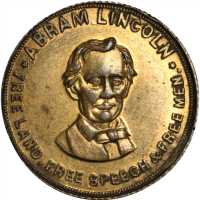 1860 Abraham Lincoln. DeWitt-AL 1860-70. Brass. 22.5 mm. About Uncirculated.