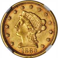 1889 Liberty Head Quarter Eagle. MS-62 (NGC).