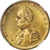 1852 Winfield Scott. DeWitt-WS 1852-12. Brass. 28 mm. MS-64 PL (NGC).