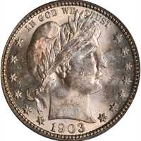 1903-S Barber Quarter. MS-64 (PCGS). CAC.