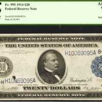 Lot of (4) 1914 $20 Federal Reserve Notes. Graded.