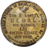 New York--New York. Undated (1858) George H. Lovett. Miller NY-487. Brass. 31 mm. MS-63 (PCGS).