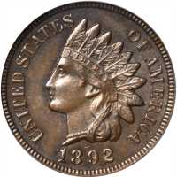 Lot of (3) Indian Cents. MS-62 BN (ANACS).