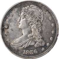 1836 Capped Bust Half Dollar. Reeded Edge. 50 CENTS. GR-1, the only known dies. Rarity-2. VF Details
