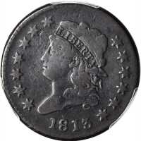 1813 Classic Head Cent. S-293. Rarity-2. Fine-12 (PCGS).