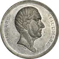 1856 Millard Fillmore. DeWitt-MF 1856-2. White metal. 38.0 mm. About Uncirculated.